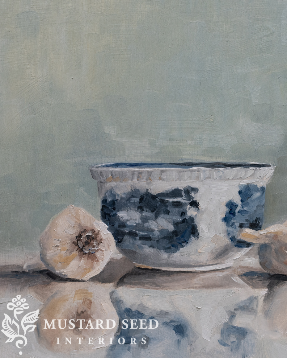 impressionist garlic still life in oils | miss mustard seed