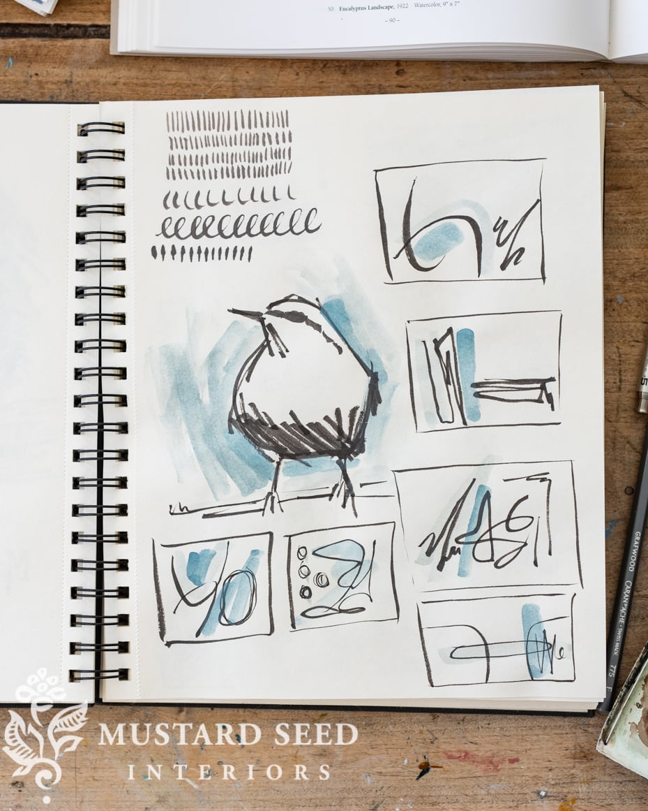 brush pen and composition studies | watercolor | creative play | miss mustard seed