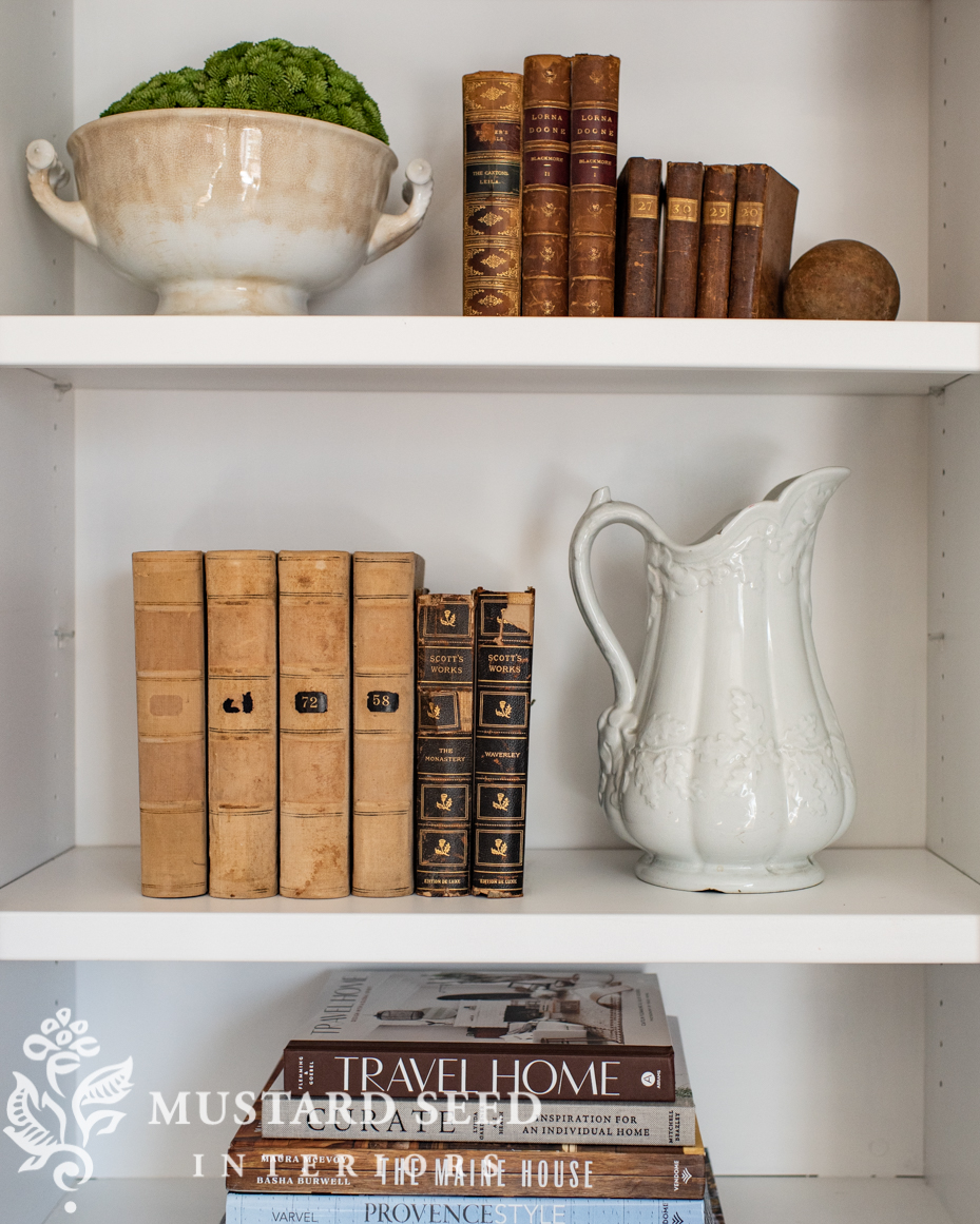 built-in shelf styling | miss mustard seed