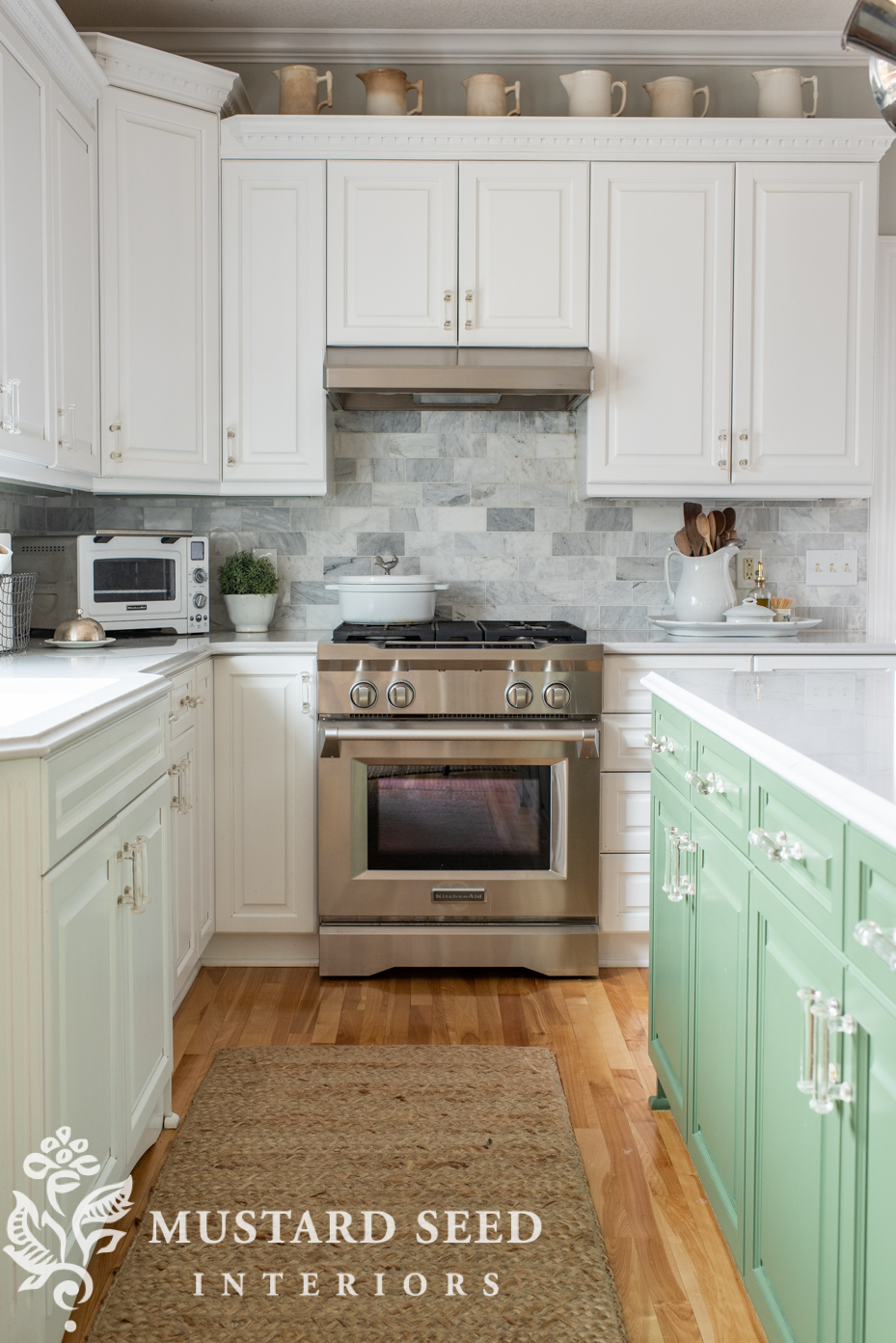 refreshing painted kitchen cabinets | miss mustard seed