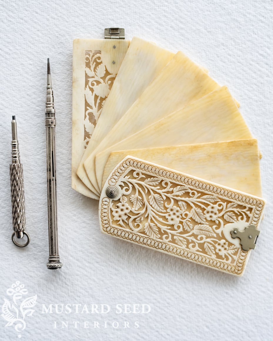 antique victorian bone notebook | miss mustard seed