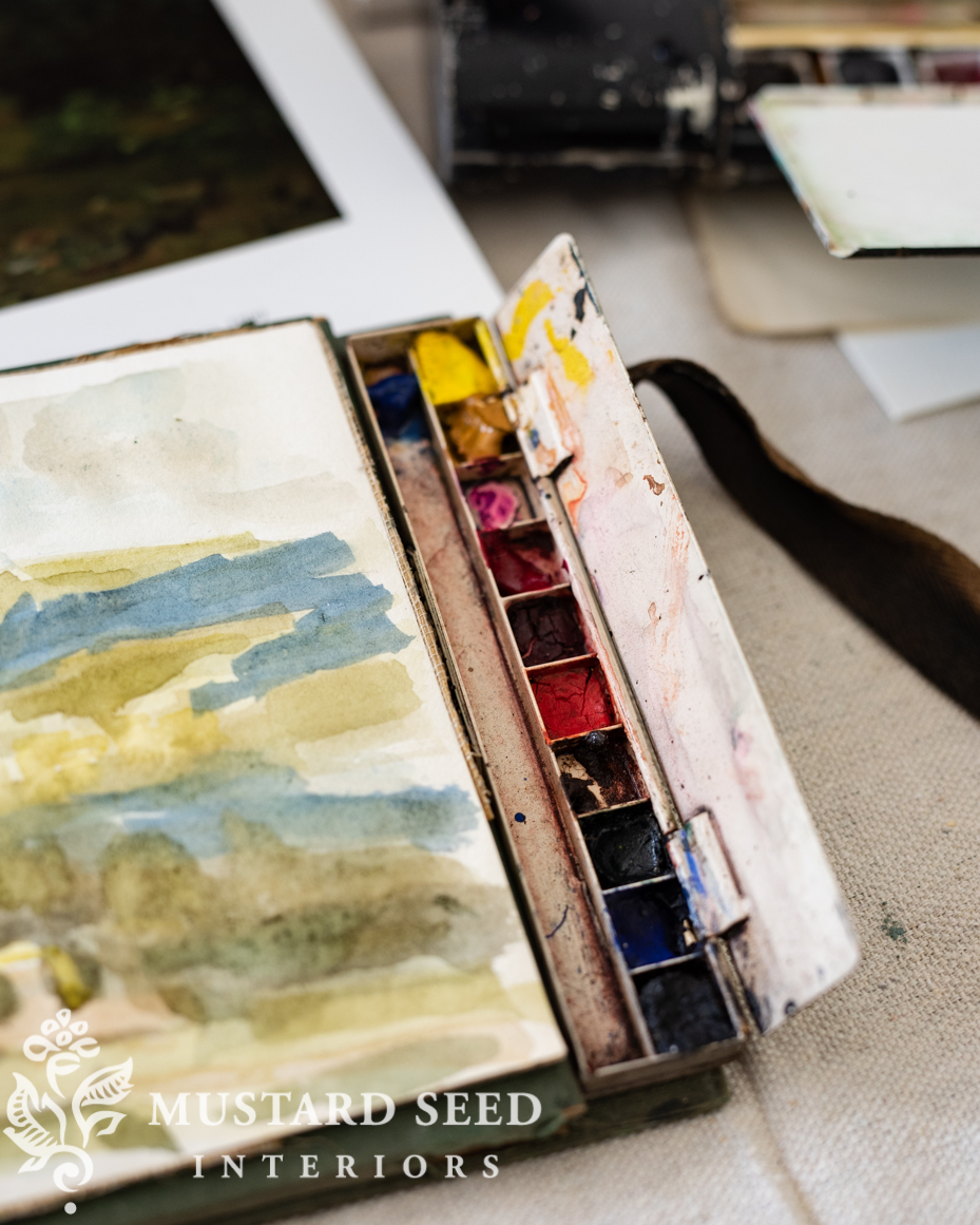 antique roberson combination sketchbook and palette | art supplies | miss mustard seed