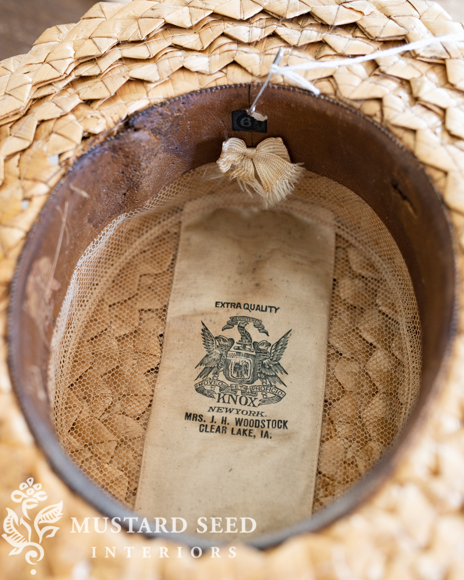 antique straw boat hat | miss mustard seed