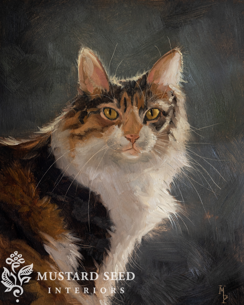 pet portraits | tabico cat | original oil painting | miss mustard seed