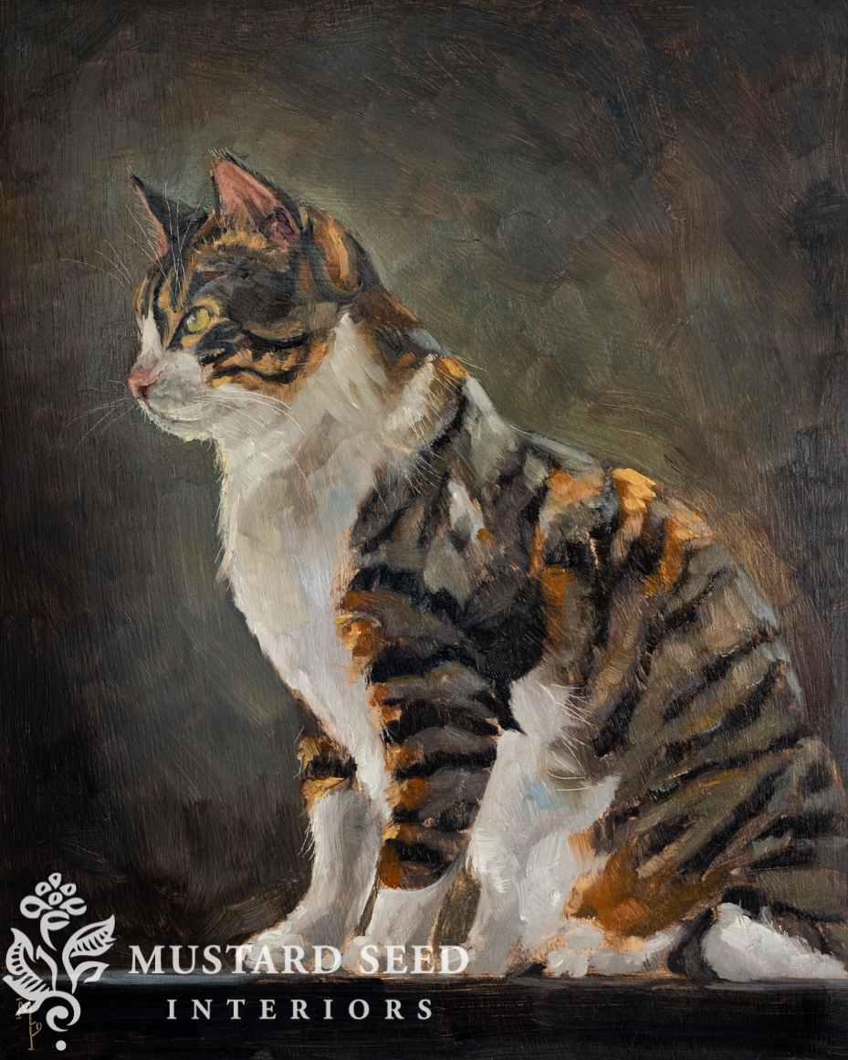 pet portraits | tabby cat | original oil painting | miss mustard seed