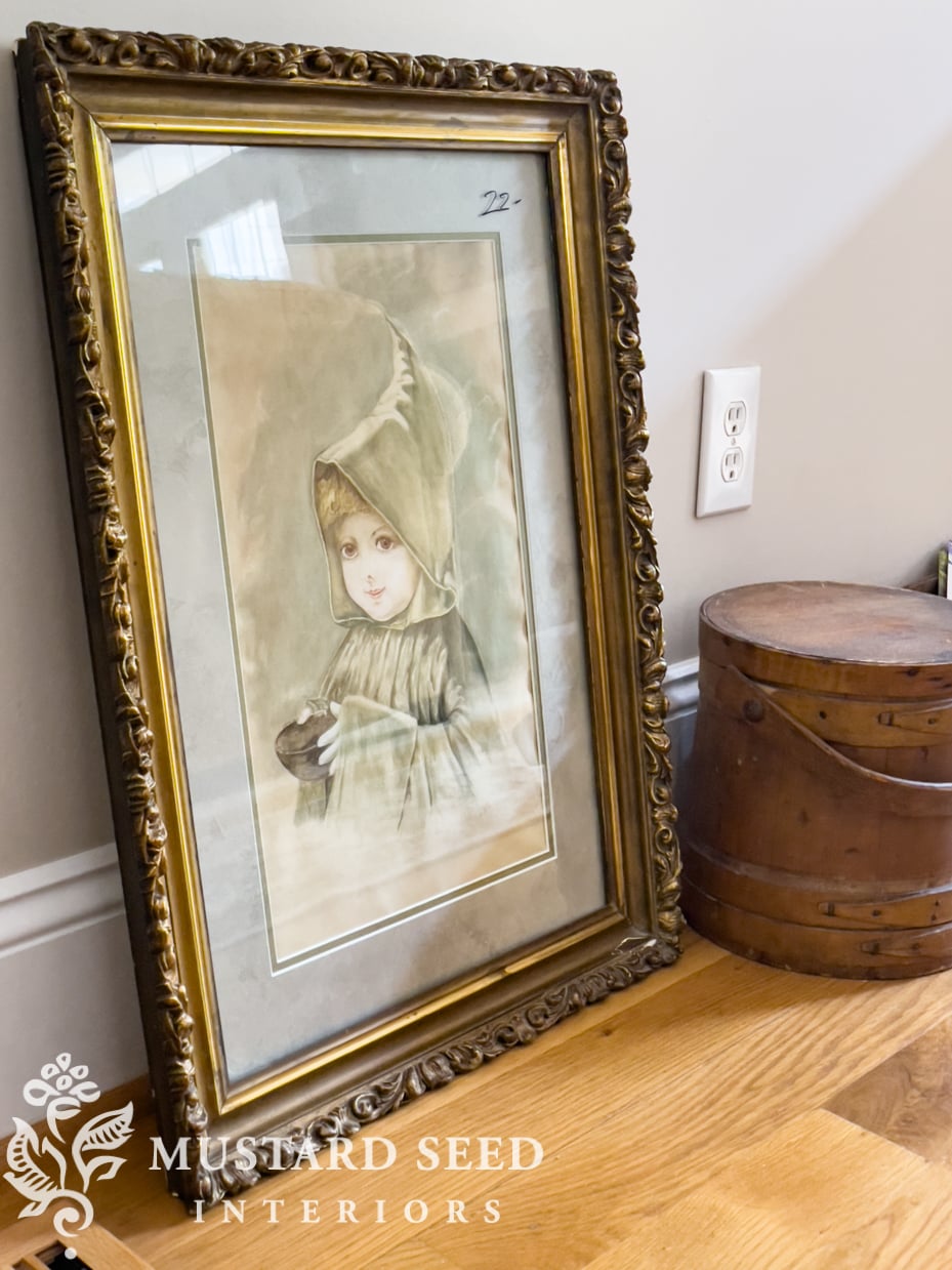 antique frame and original watercolor | miss mustard seed