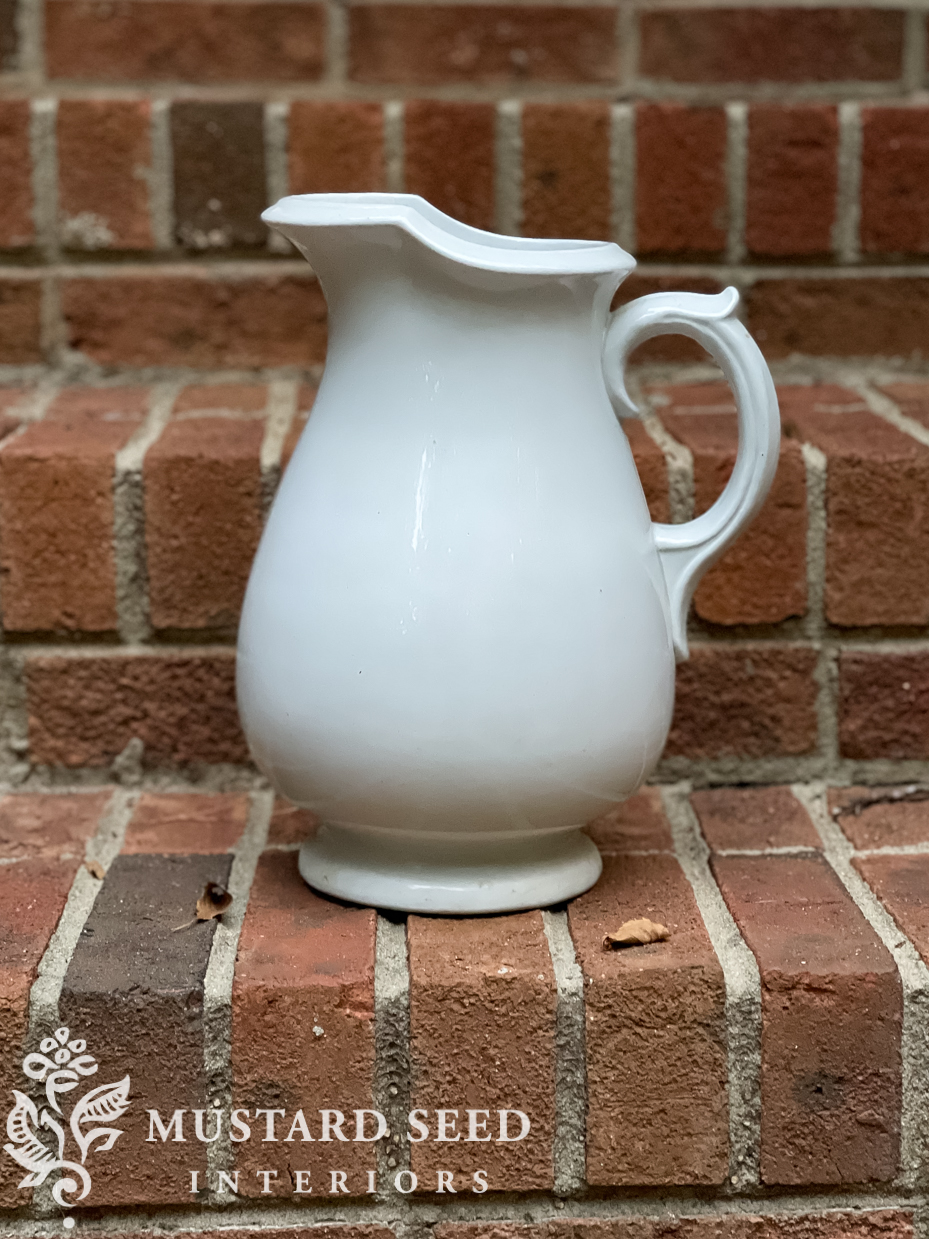 maddock & Sons 1870-1880 white ironstone pitcher | miss mustard seed