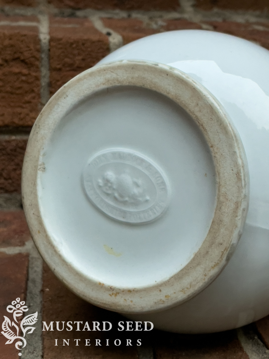 maddock & Sons 1870-1880 white ironstone pitcher | miss mustard seed