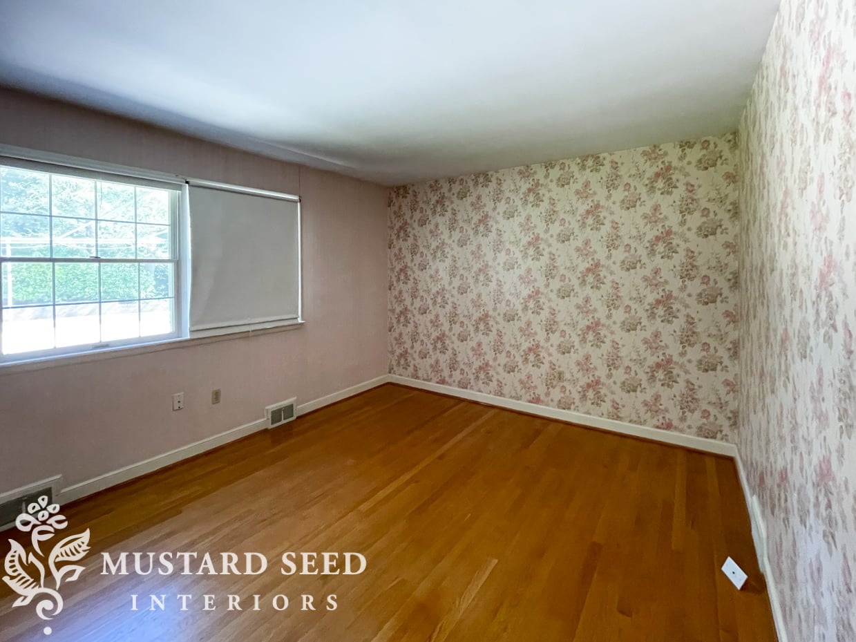 pink floral wallpaper | 1970s home renovation | miss mustard seed