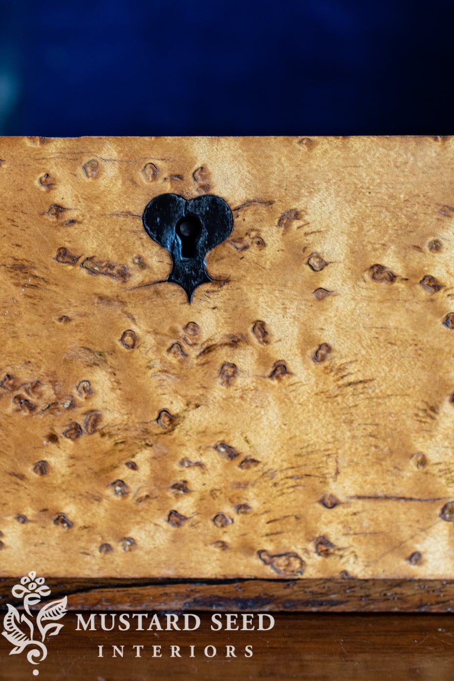 antique birds-eye maple writing slope | miss mustard seed