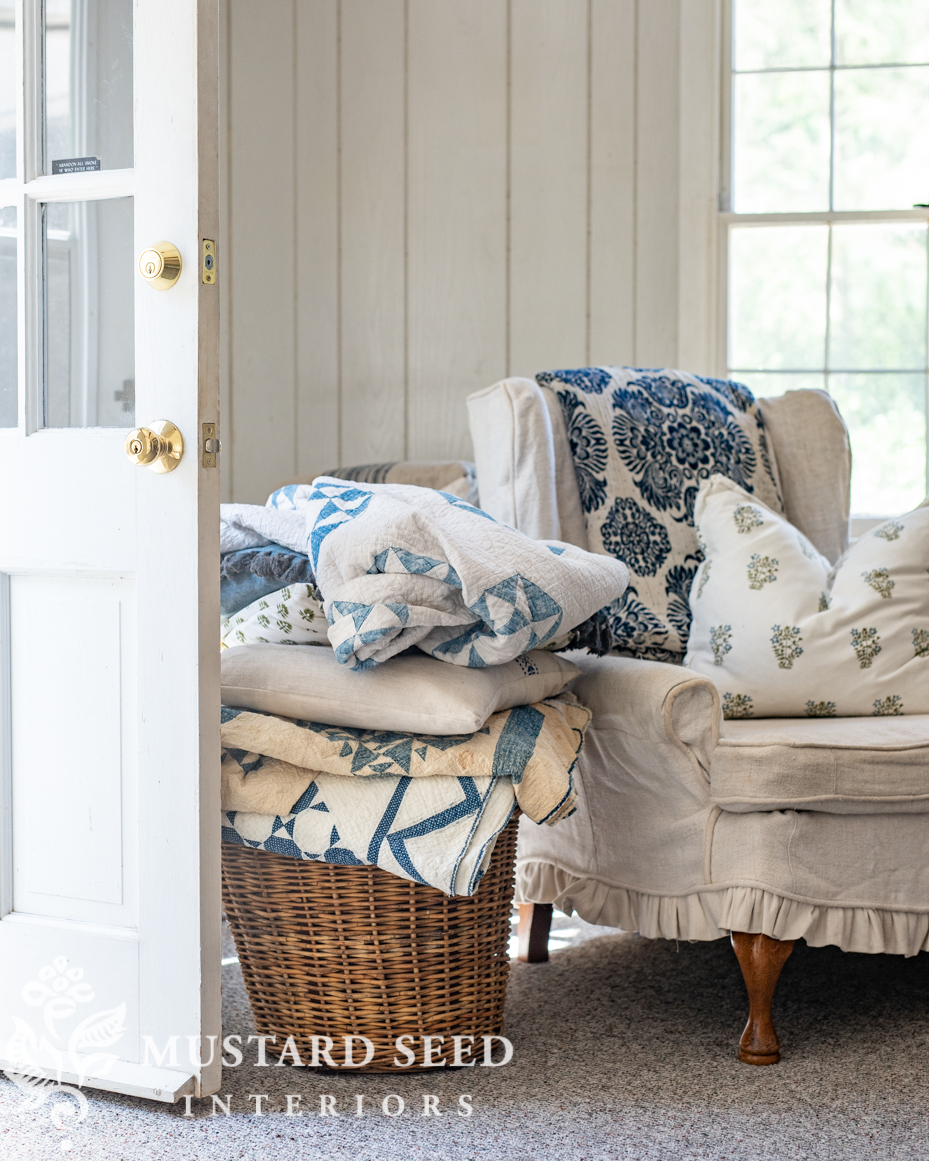 antique blue and white quilts | miss mustard seed