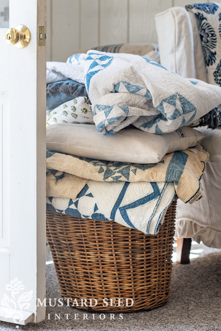 antique blue and white quilts | miss mustard seed