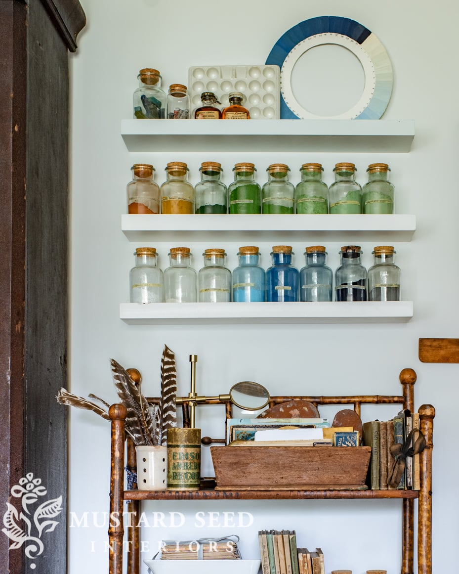 antique victorian burned bamboo shelf | miss mustard seed