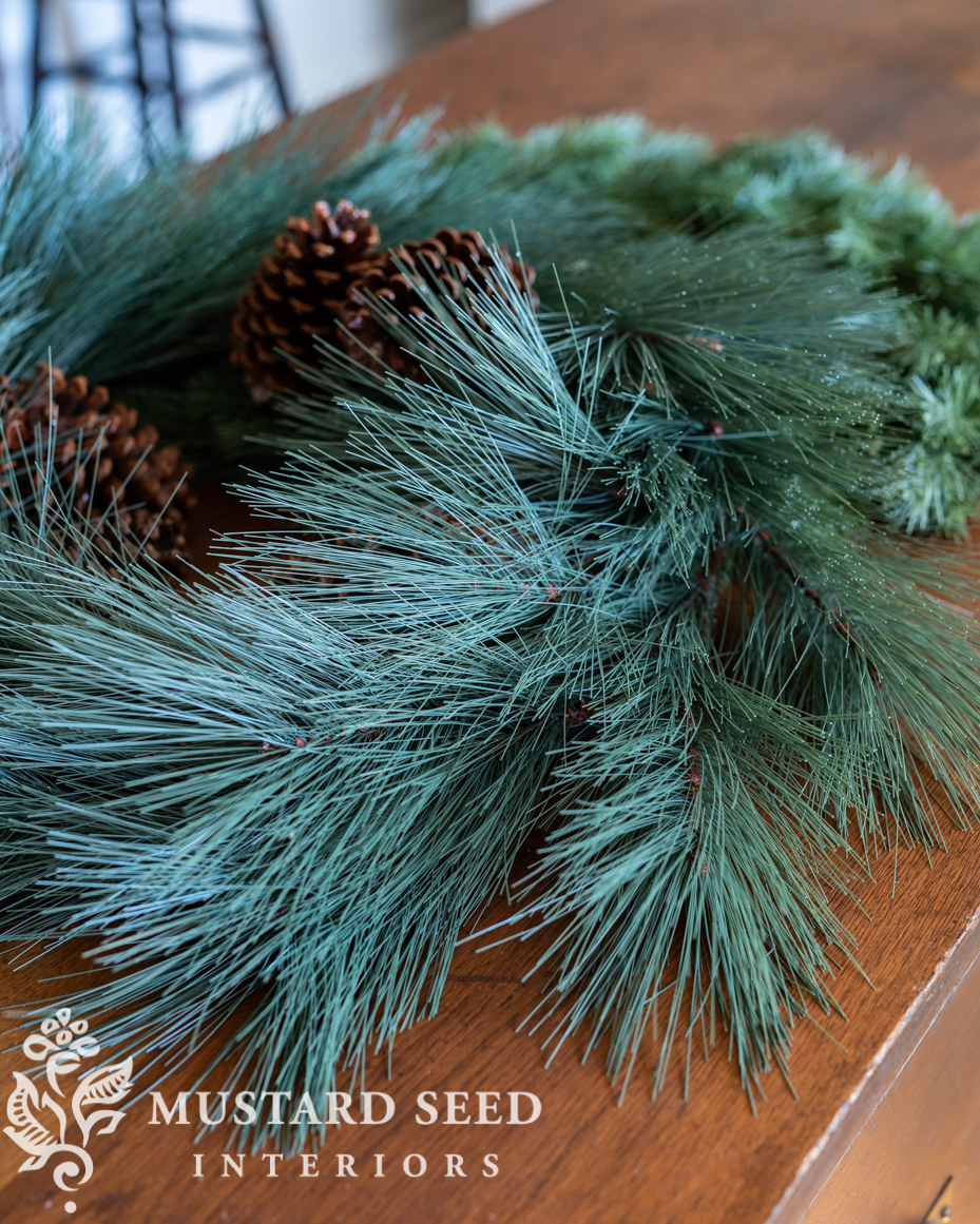 fluffy christmas wreath hack | christmas decorating | miss mustard seed