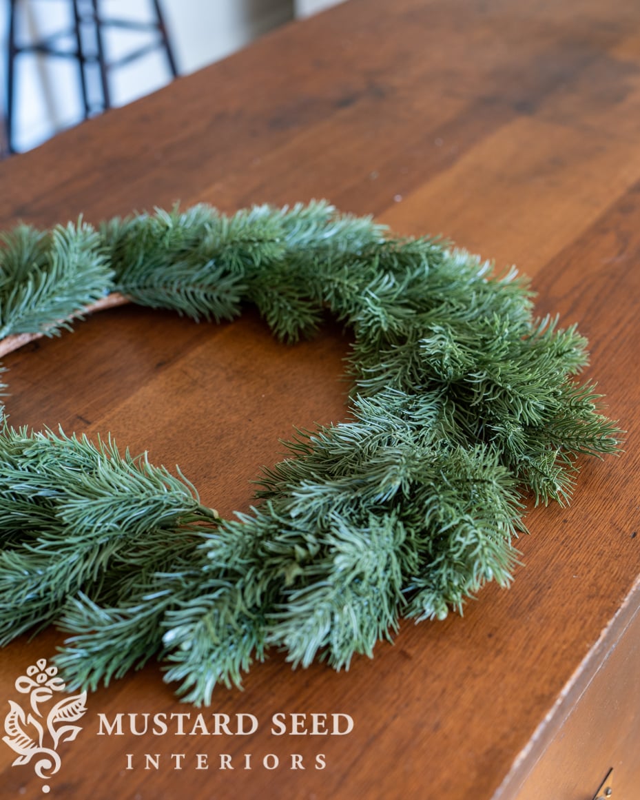 fluffy christmas wreath hack | christmas decorating | miss mustard seed