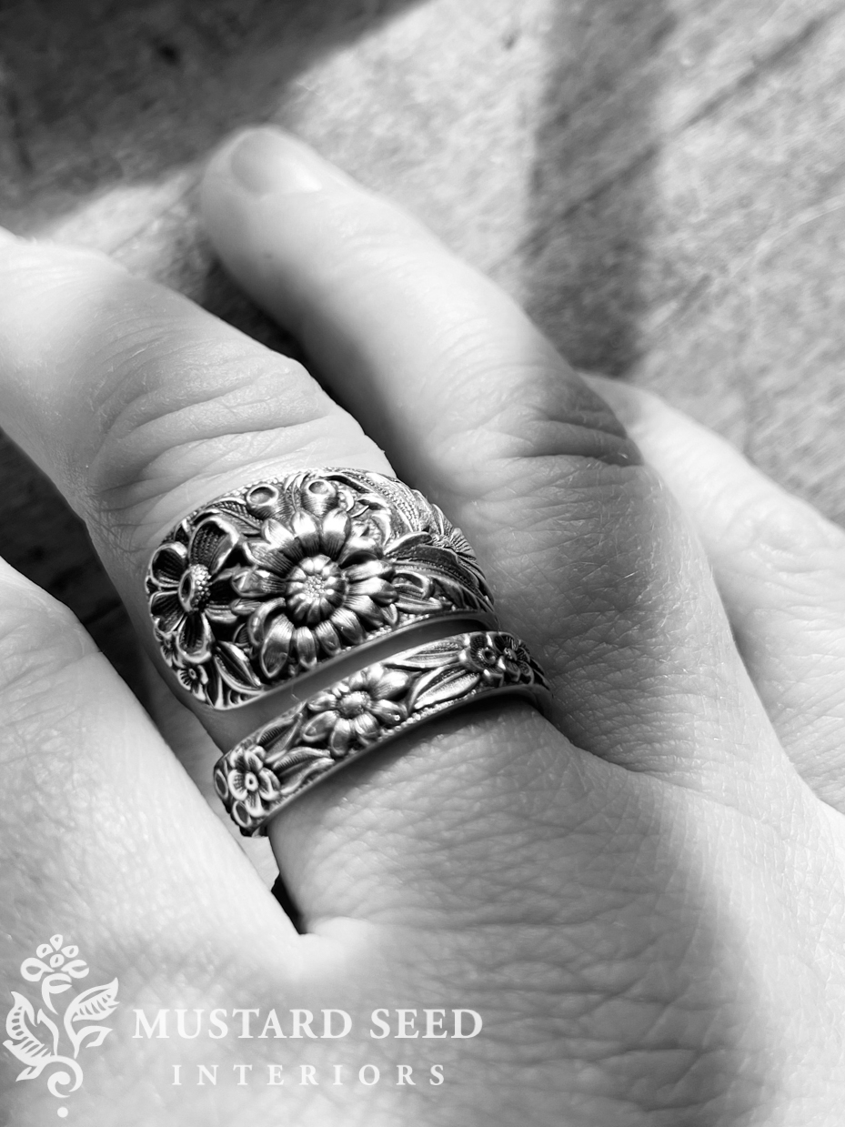 kirk stieff repousse spoon ring | miss mustard seed