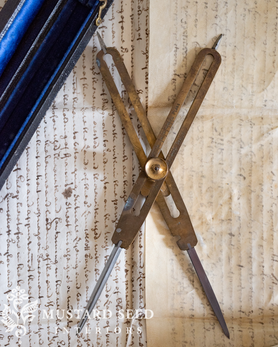 antique brass portion divider & box | miss mustard seed