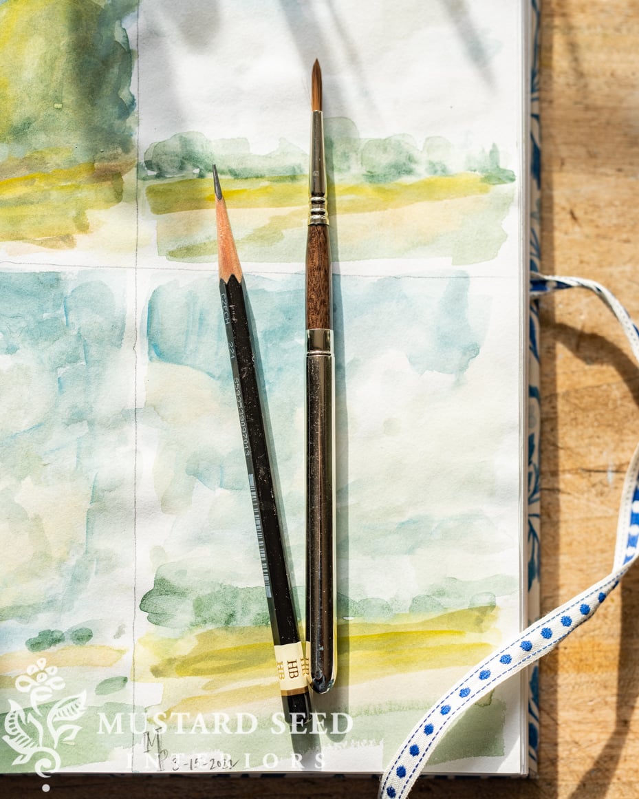 pencil and watercolor travel brush | miss mustard seed