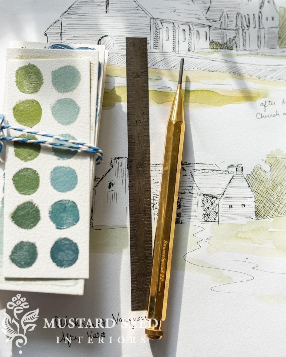 vintage ruler and kaweco 2.0 brass pencil | miss mustard seed