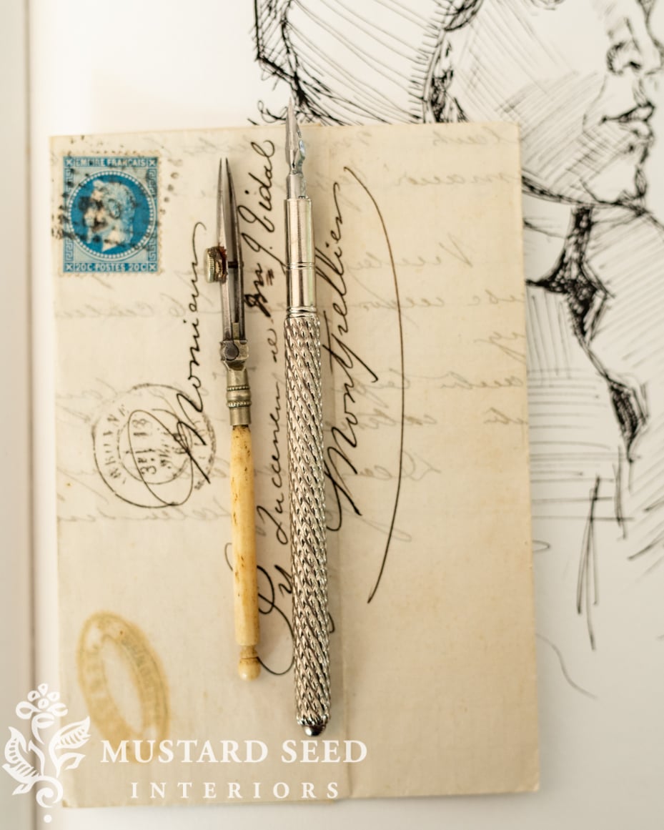 antique dip pen and ruling pen | miss mustard seed