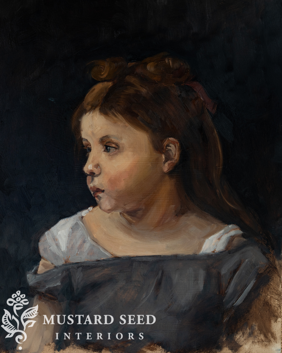 original oil painting | bouguereau portrait study | miss mustard seed