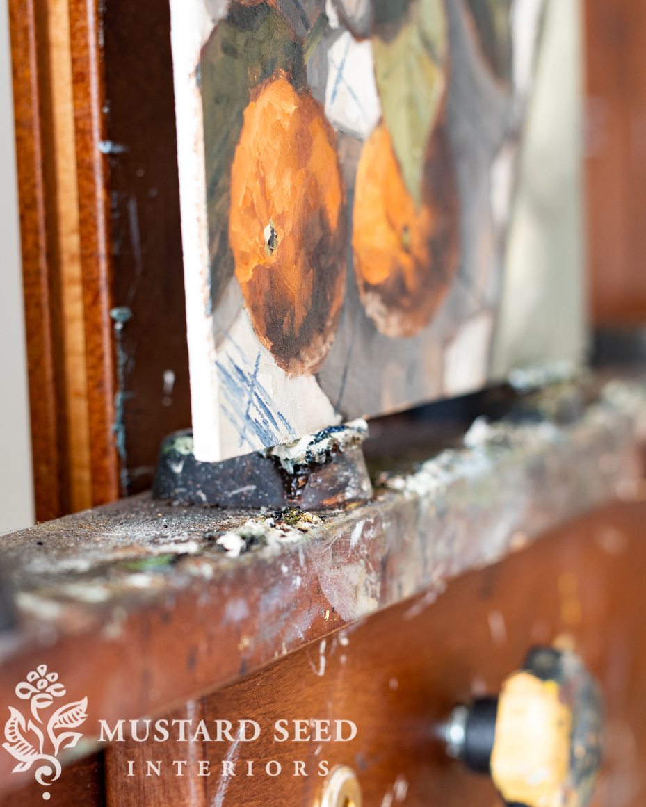 paint on the edges of an easel | miss mustard seed