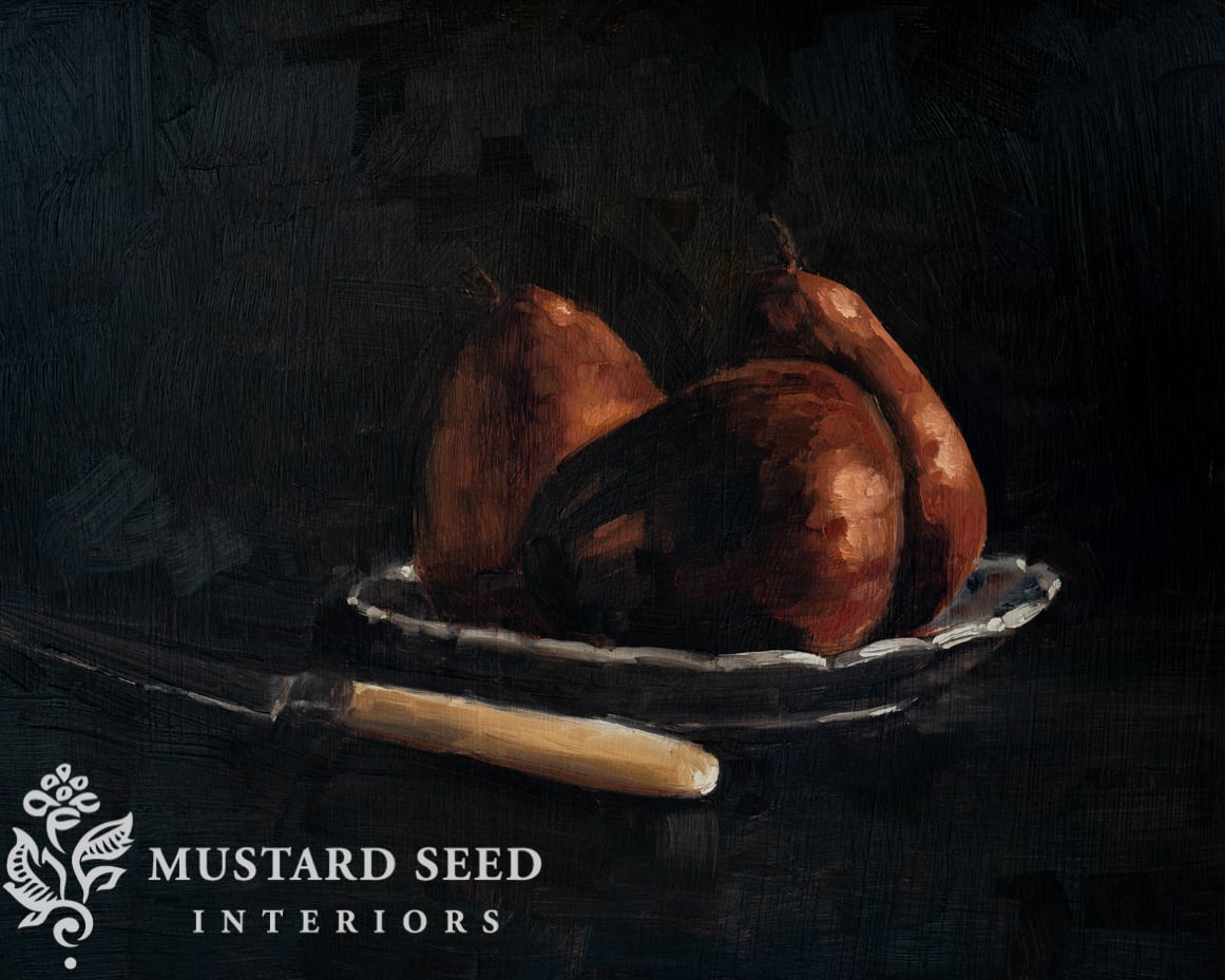 original oil painting | pear still life | miss mustard seed