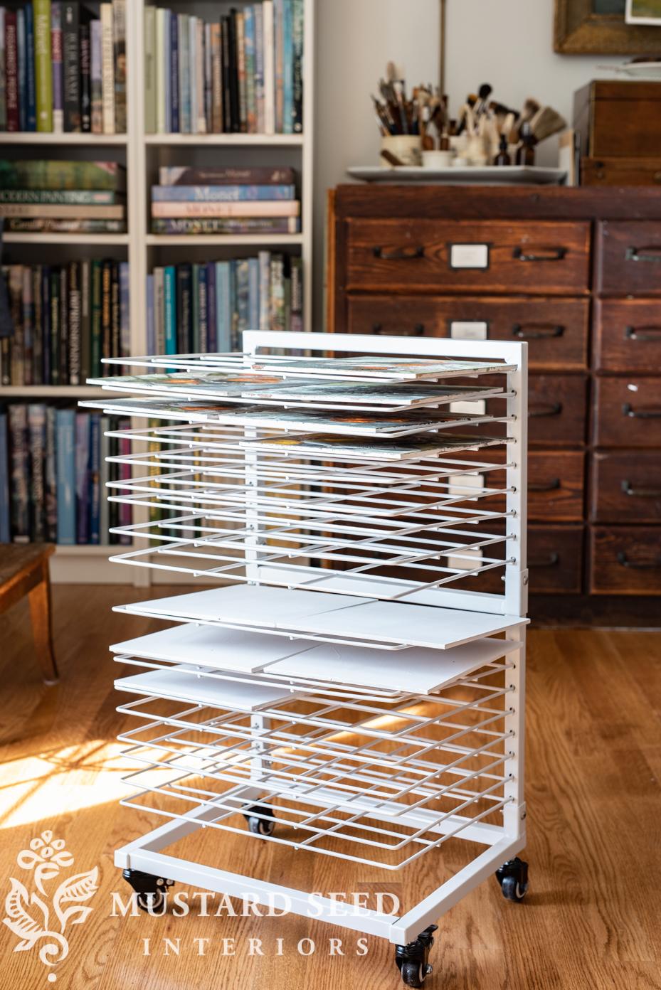 art studio | drying rack | miss mustard seed