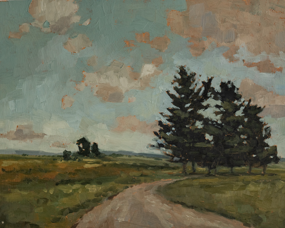 neighborhood evergreens | original oil painting | marian parsons | miss mustard seed