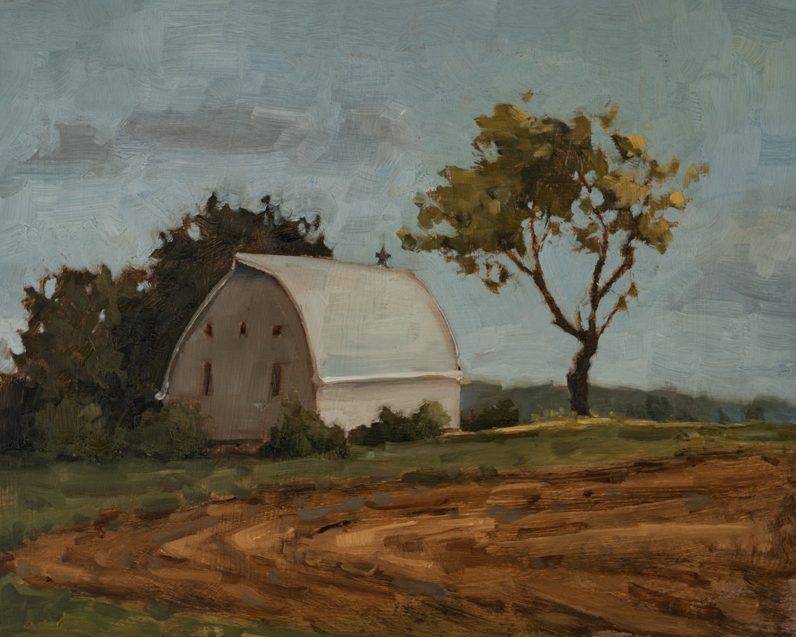 white barn in pennsylvania | original oil painting | marian parsons | miss mustard seed