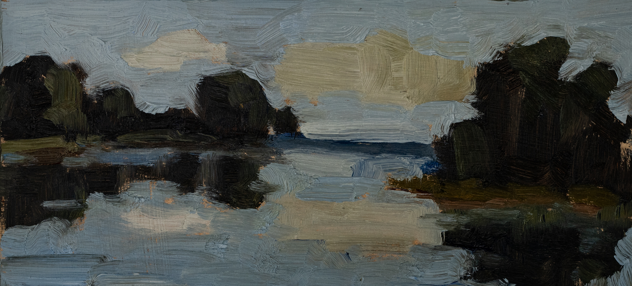lake reflections two | original oil painting | marian parsons | miss mustard seed