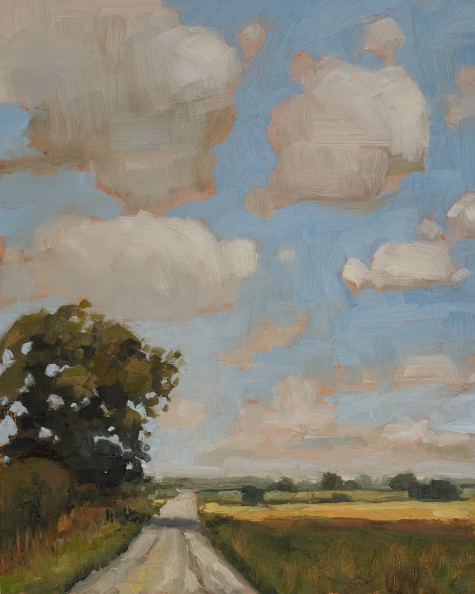 spring sky challenge | original oil painting | marian parsons | miss mustard seed