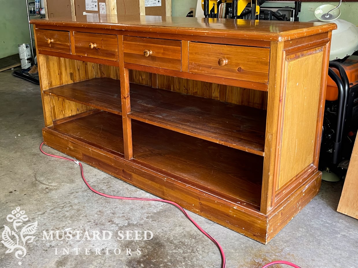 vintage pine kitchen island | miss mustard seed