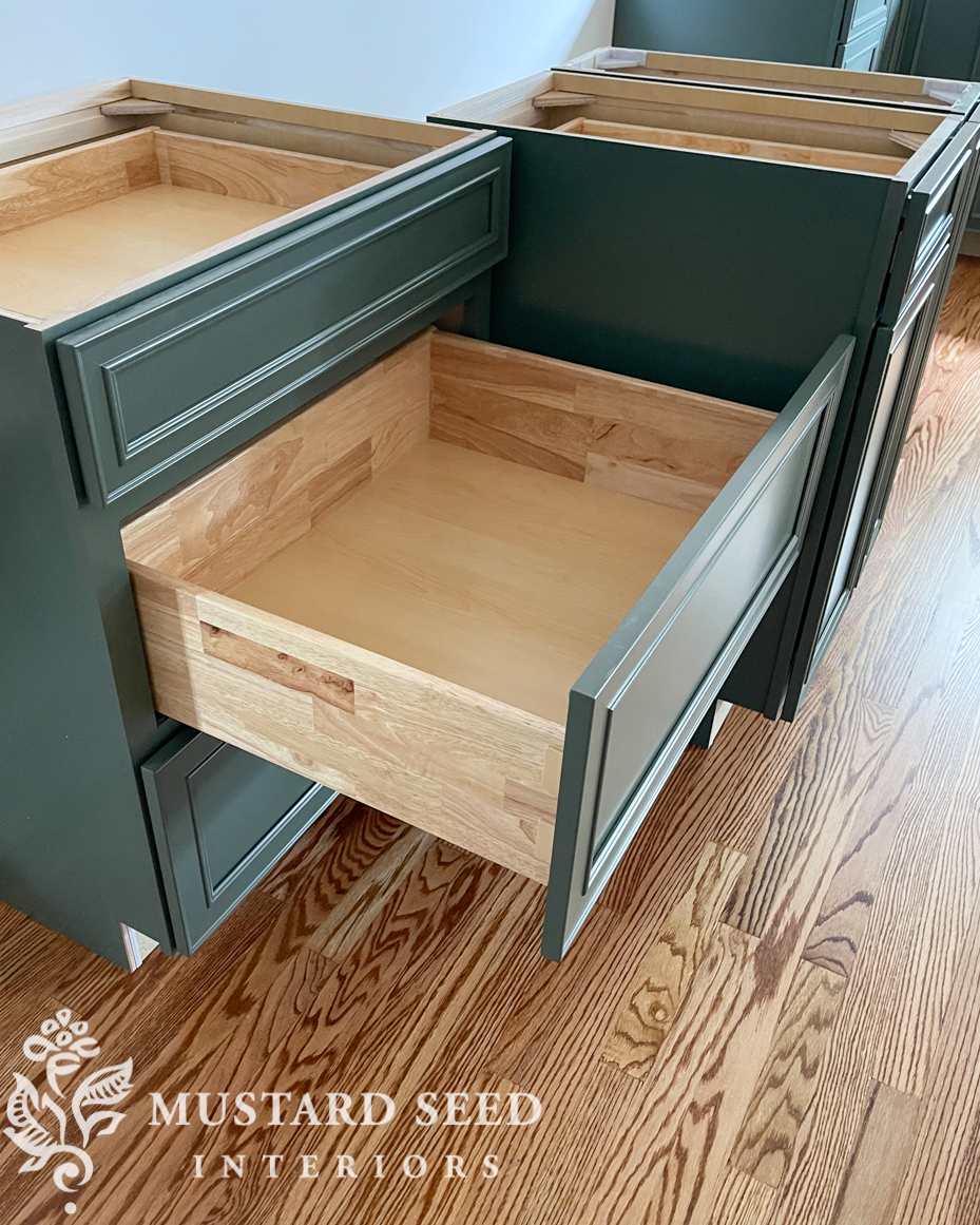 1970 kitchen renovation | waypoint painted sage 540F cabinets | miss mustard seed