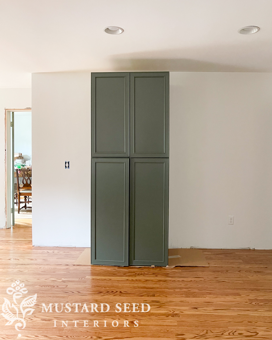1970 kitchen renovation | waypoint painted sage 540F cabinets | miss mustard seed