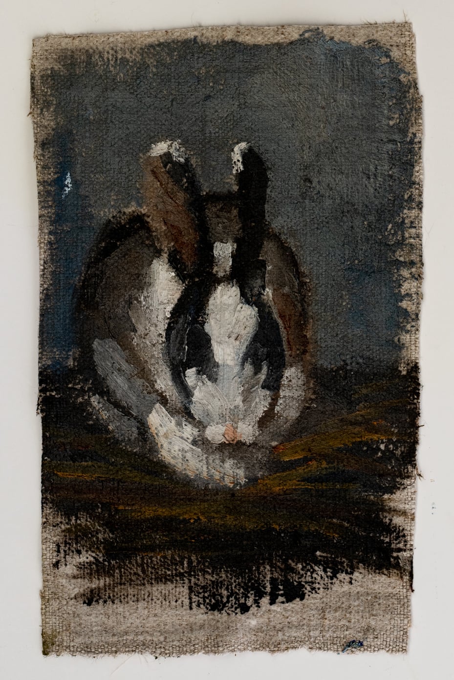 Original oil painting | rabbit bunny painting | miss mustard seed | marian parsons art