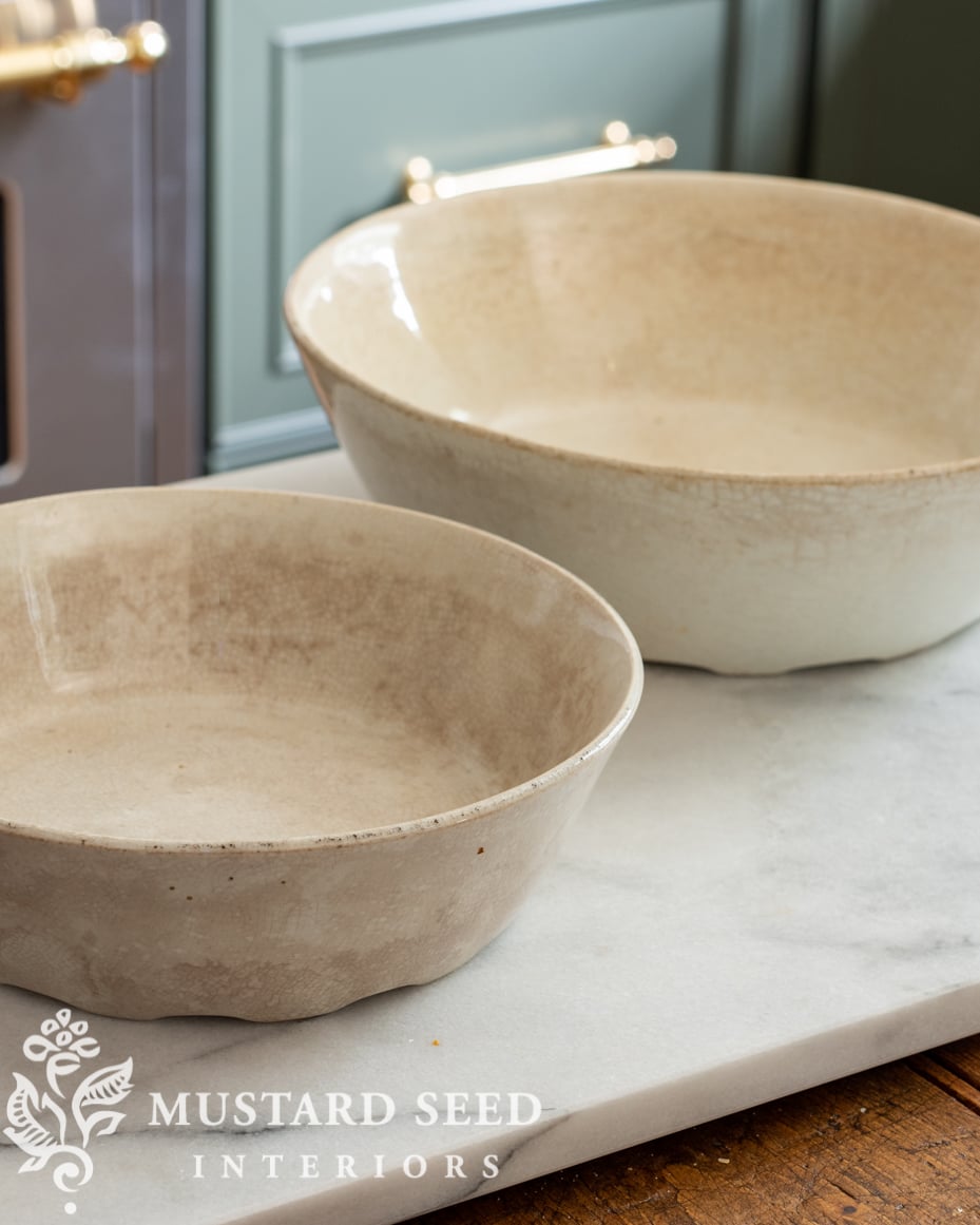 antique ironstone milk pans | miss mustard seed