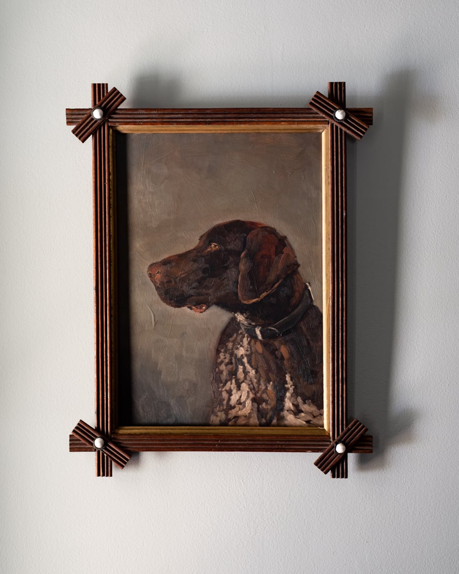 Original oil painting | bird dog painting | miss mustard seed | marian parsons art