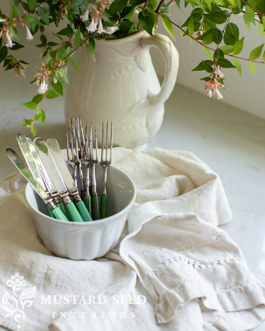 green handled antique flatware | miss mustard seed