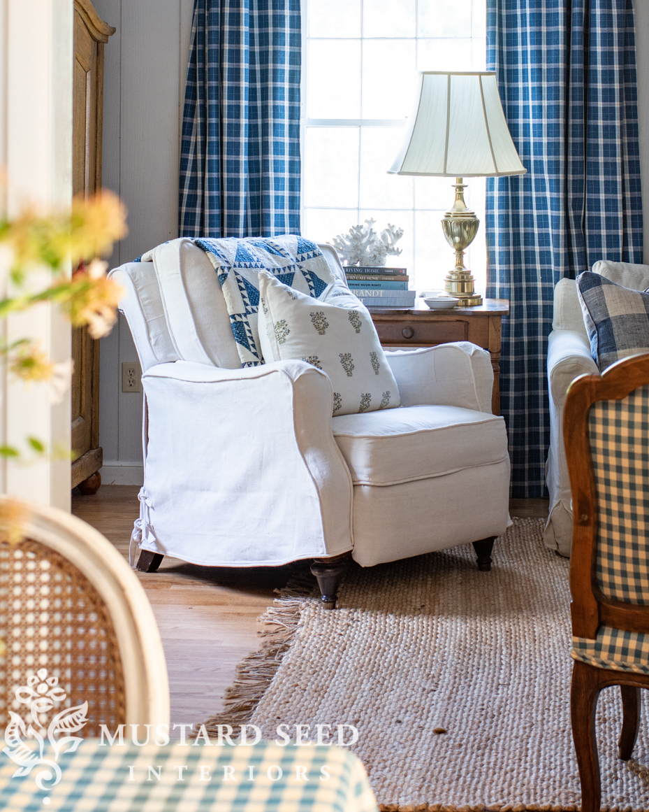 slipcovered recliner | miss mustard seed
