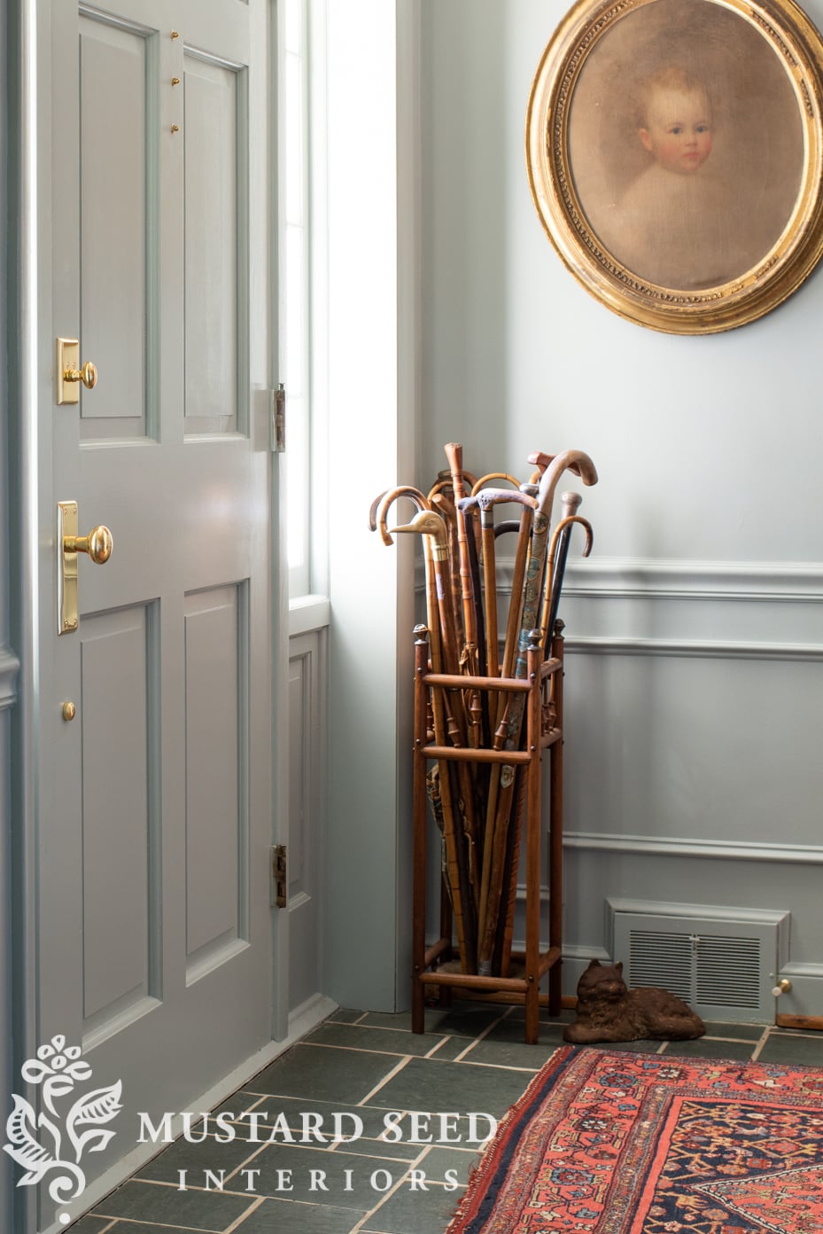 antique cane stand and collection | miss mustard seed