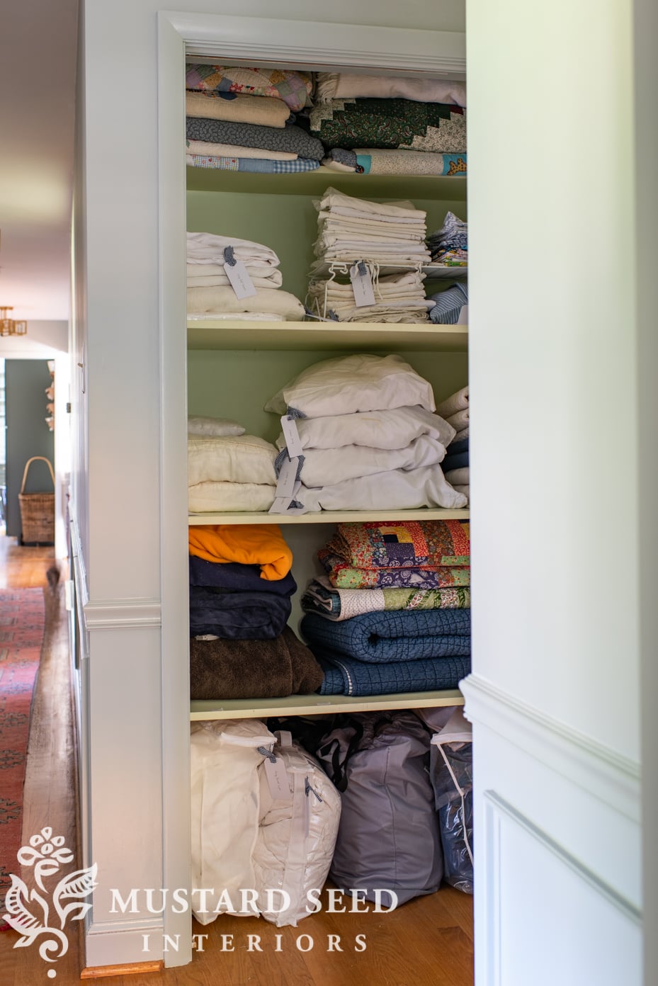 organizing the linen closets | miss mustard seed