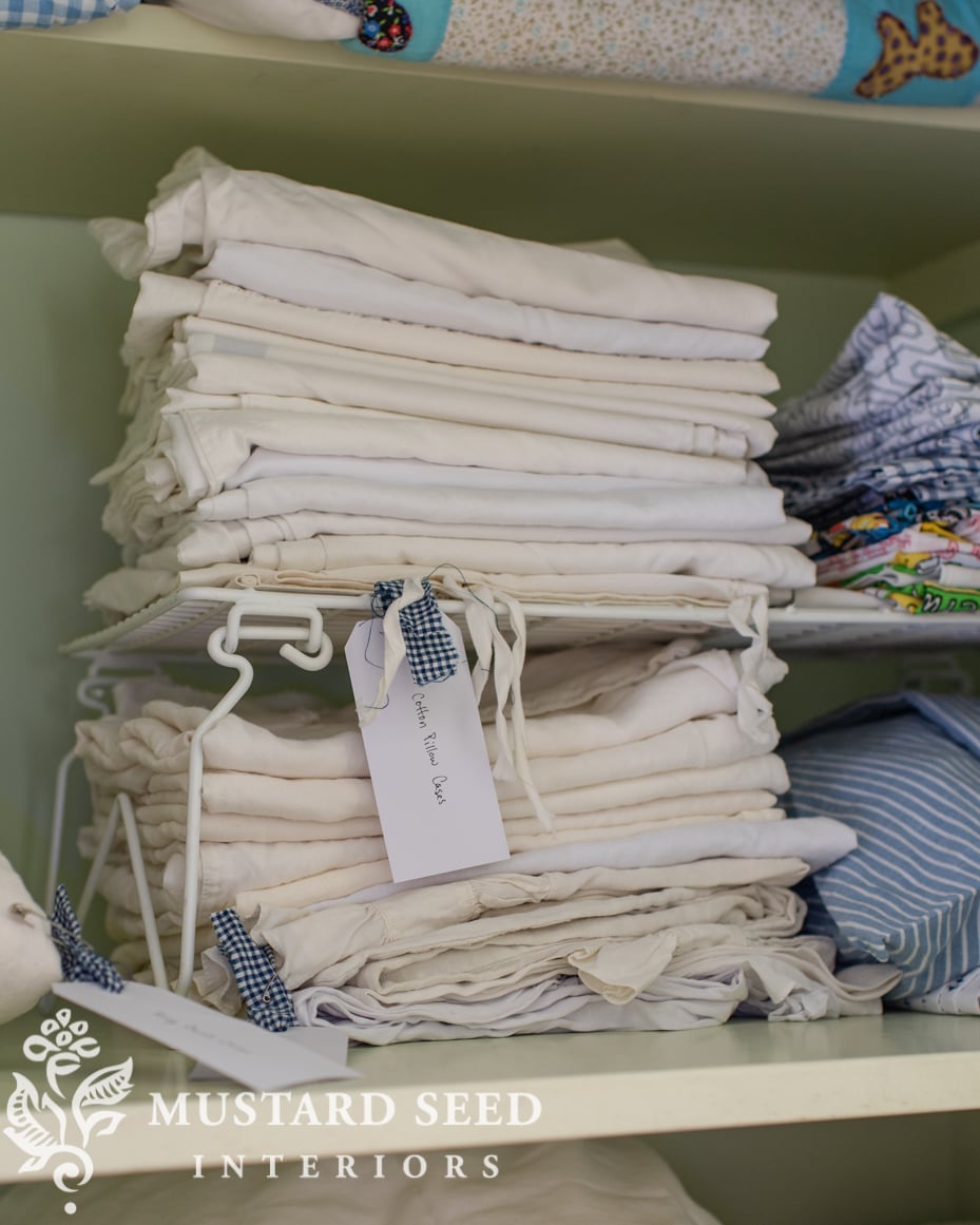 organizing the linen closets | miss mustard seed