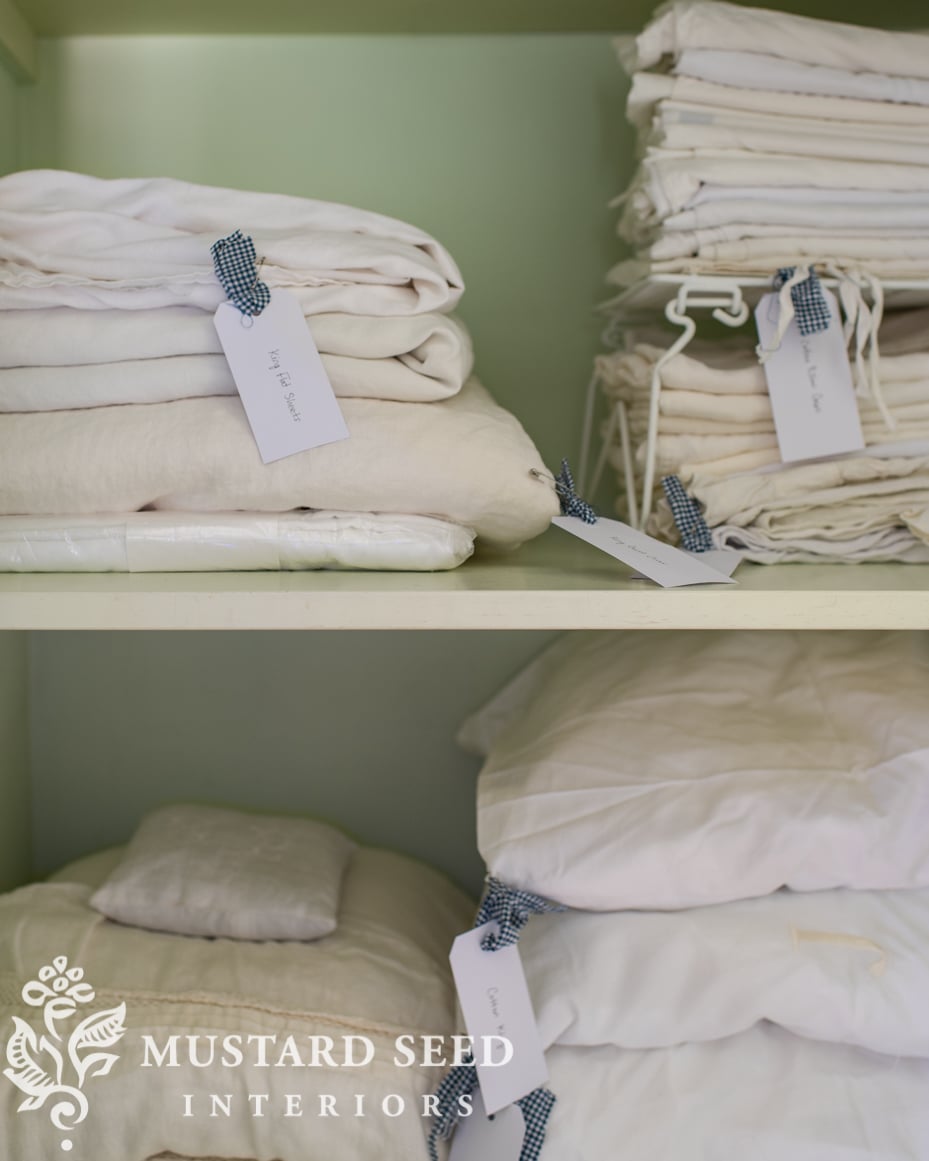 organizing the linen closets | miss mustard seed