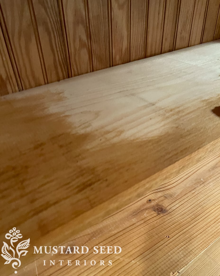 adding new shelf to antique hutch | miss mustard seed