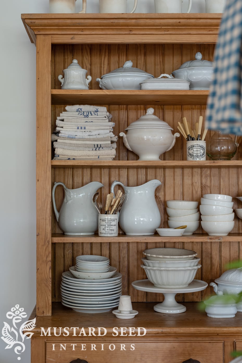 adding new shelf to antique hutch | miss mustard seed