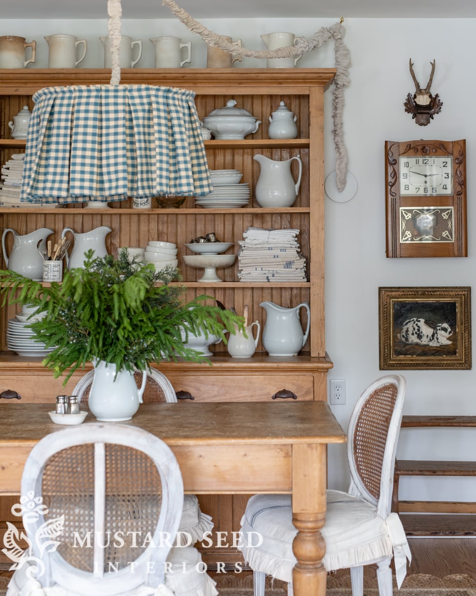 adding new shelf to antique hutch | miss mustard seed