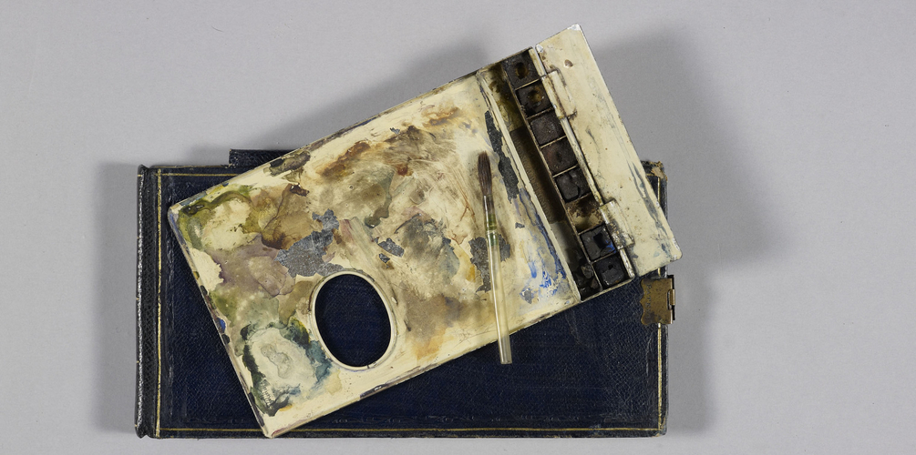Queen Alexandra's Roberson combination pocket sketchbook and watercolor palette | via the royal trust | miss mustard seed