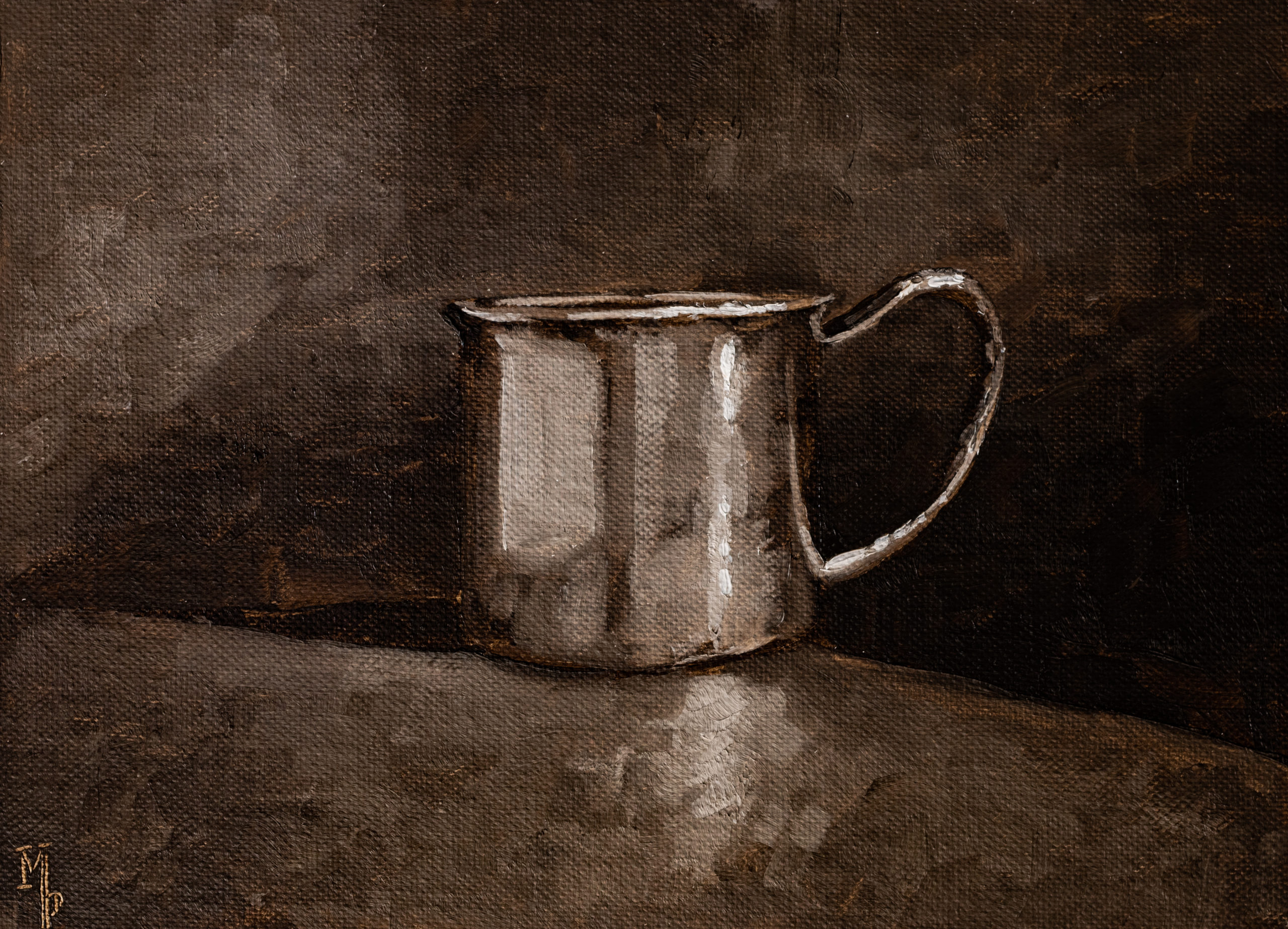 tonal painting of a silver cup | miss mustard seed