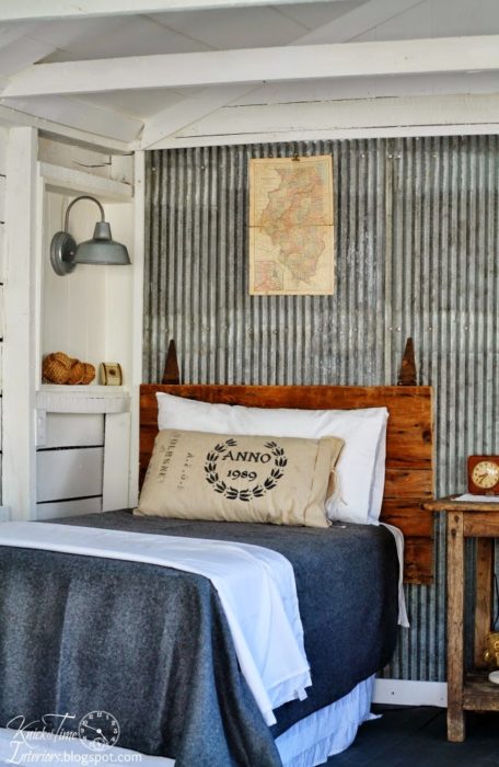 Barn Door Headboard Guest House Photos via Knick of Time